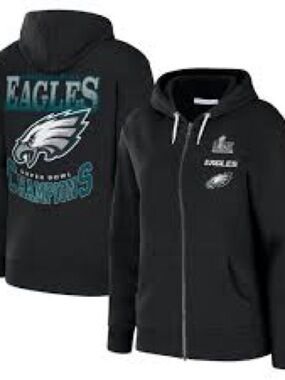 Wear by Erin Andrews Philadelphia Eagles LIX Women's Black Full-Zip Hoodie